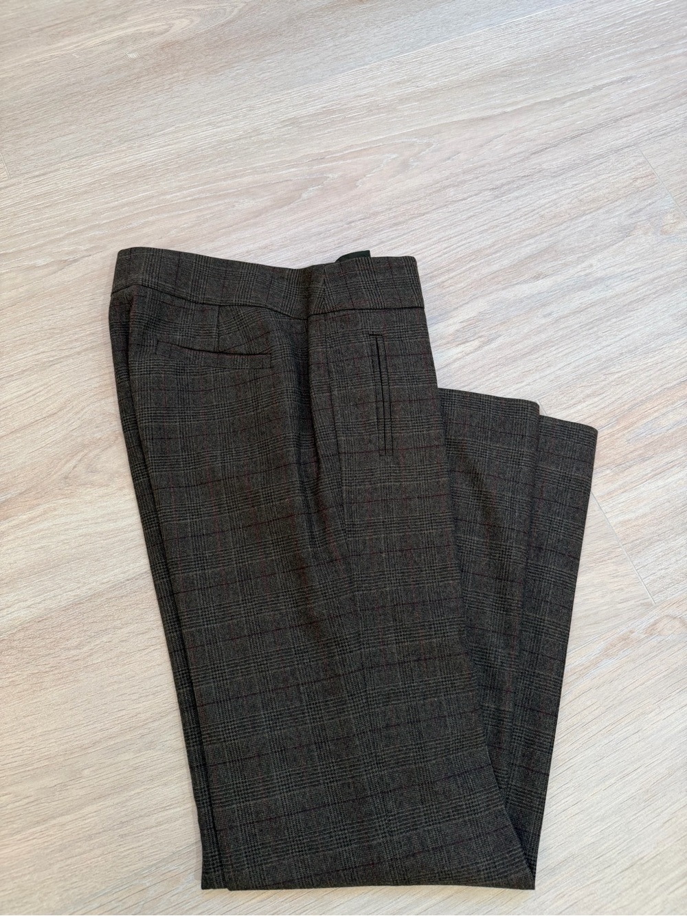 Jcrew Women’s Classic Plaid Dress Pants - Dark Brown Wool